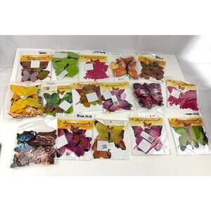 17‎ Pack NEW 3D Butterflies Wall Stickers Lot Bulk Various Colors Bright